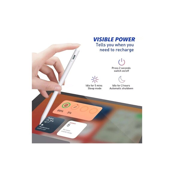 WENKIA Wireless Charging Stylus Pen for iPad with Bluetooth Magnetic 1270Rck - Picture 4 of 6